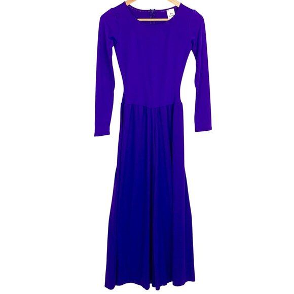 Body Wrappers Praise Dance Jumpsuit Size M Palazzo Pants Worship Purple Zip Back - Picture 2 of 12